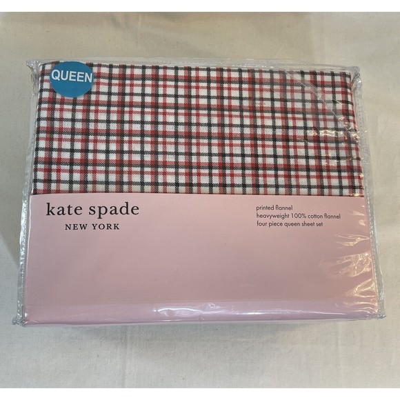 kate spade Bedding Kate Spade Queen Sheet Set Black Red And White